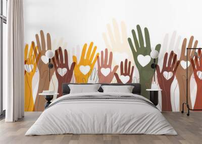 Charity, giving and donation poster template Wall mural