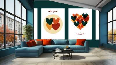 Set of vector cards for Valentine's day.  Wall mural