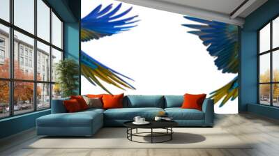 Colorful flying parrot isolated on white Wall mural