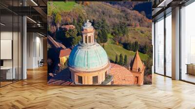 aerial view of san luca basilica in bologna Wall mural