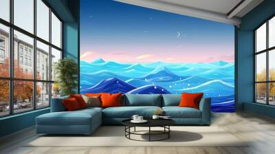 Dreamy Ocean Scene with Bioluminescent Waves Wall mural