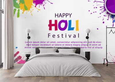 happy holi festival for banner, background with colorful illustration. vector illustration. EPS 10 Wall mural