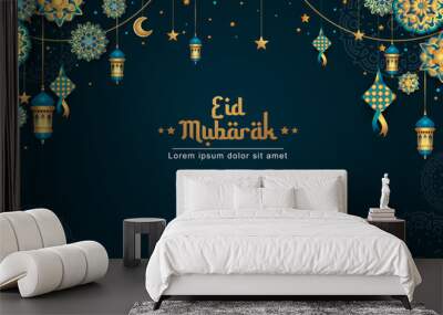 islamic celebration background. for eid fitr, eid adha, ramadan mubarak poster, flyer, sales. vector illustration Wall mural