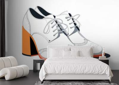 shoes isolated on white background Wall mural