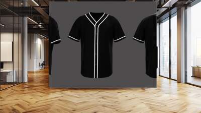 Baseball t-Shirt mockup in front, side and back views, 3d illustration, 3d rendering Wall mural