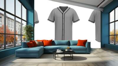 Baseball t-Shirt mockup in front, side and back views, 3d illustration, 3d rendering Wall mural