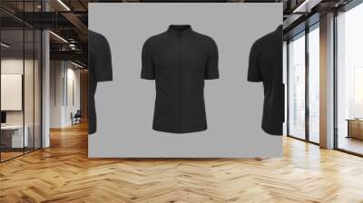 Blank cycling jersey mockup in front, side and back, 3d rendering, 3d illustration Wall mural