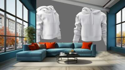 Blank hooded sweatshirt mockup for print, 3d rendering, 3d illustration Wall mural