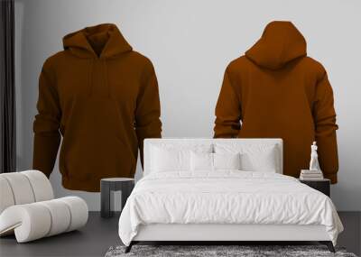 Blank hooded sweatshirt mockup for print, isolated on white background, 3d rendering, 3d illustration Wall mural