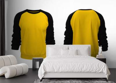 Blank sweatshirt mock up in front, and back views, isolated on white, 3d rendering, 3d illustration Wall mural