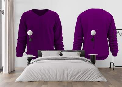 Blank sweatshirt mock up in front, and back views. 3d rendering, 3d illustration Wall mural