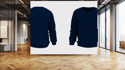 Blank sweatshirt mock up in front, and back views. 3d rendering, 3d illustration Wall mural