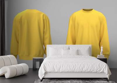 blank sweatshirt mock up in front and back views, 3d rendering, 3d illustration Wall mural