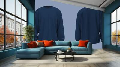 Blank sweatshirt mock up in front and back views, 3d rendering, 3d illustration Wall mural