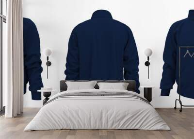 Blank tracksuit top mockup, track side and back views, 3d illustration, 3d rendering Wall mural