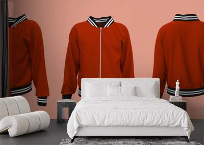 Bomber jacket mockup, design presentation for print, 3d illustration, 3d rendering Wall mural