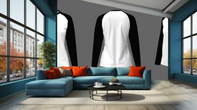 Long-sleeves raglan t-shirt mockup, 3d illustration, 3d rendering Wall mural