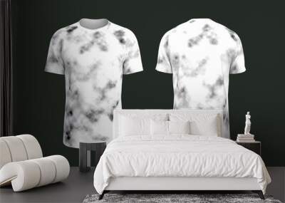 men's short- sleeve t-shirt mockup in front, and back views, design presentation for print, 3d illustration, 3d rendering Wall mural