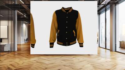 Varsity Jacket mockup in front, side and back views. 3d illustration, 3d rendering Wall mural