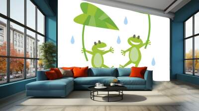 2 Frogs in the rain Wall mural