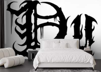 Black Metal Font Wall mural