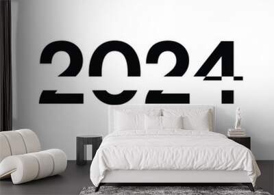 2024 Happy New Year logo text design. Vector Wall mural