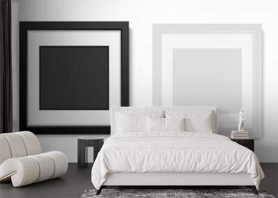 Realistic white  and black frame  isolated on white background. vector illustration Wall mural