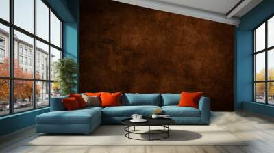 dark brown stained grungy background or texture Wall mural