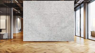 Detail of woven white linen natural fabric texture Wall mural