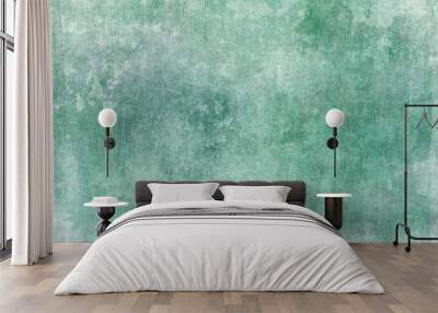 Old green wall grungy backdrop or texture Wall mural