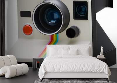 3D illustration Polaroid Camera object Wall mural