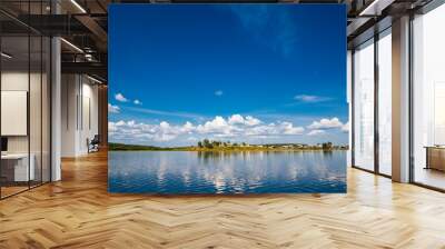 Beautiful landscape with reflection on a lake in wild Russia. The beauty of nature. Wall mural