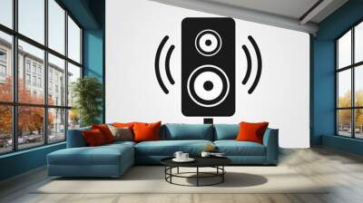 Speaker icon. Loudspeaker music equipment for bass effects. Wall mural