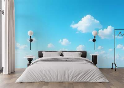 Blue sky and many white clouds Wall mural