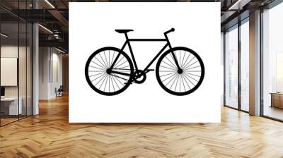 Bicycle black icon. Cycle silhouette sign on white background. Bike city transport vehicle symbol vector eps illustration Wall mural