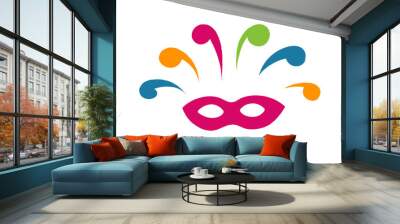 Carnaval colorful mask holiday party elements festive mood rythm dance music Wall mural