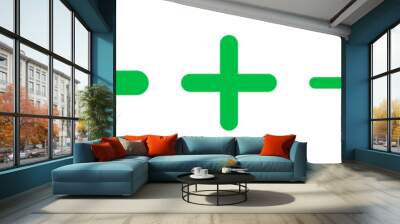 Plus green sign set thin to bold. Medicine vector eps icons. Medical symbol collection on white background. Various pharmacy isolated rounded crosses Wall mural