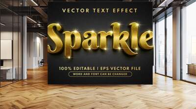 3d glow sparkle editable text effect Wall mural