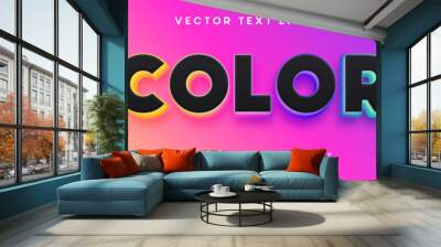 color text, colorful editable text effect style Wall mural