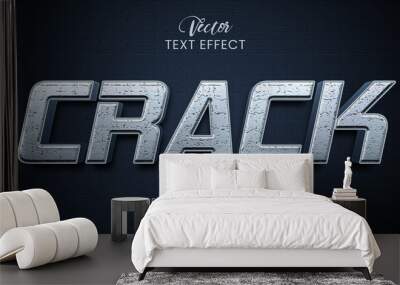 Crack editable text effect style Wall mural