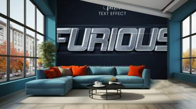 Furious editable text effect grain texture style Wall mural