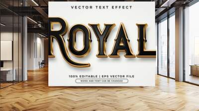 Royal text, black and gold editable text effect style Wall mural