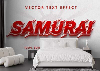 Samurai editable text effect style Wall mural