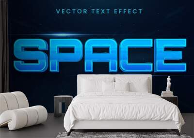 Space text, editable text effect style template Wall mural