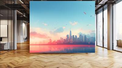 city view background Wall mural