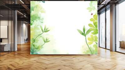 Leaves Baground with Watercolor concept design Wall mural