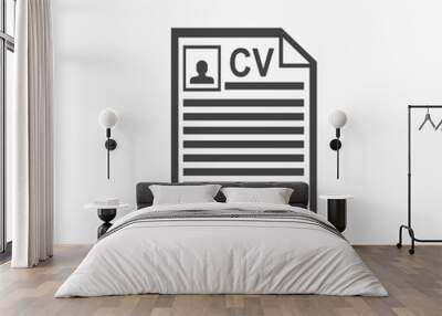 CV document icon illustration isolated vector sign symbol Wall mural