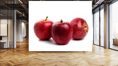 Delicious red apples isolated on white background Wall mural