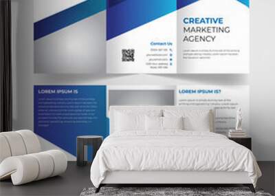 Creative corporate tri-fold, brochure, flyer, annual report vector template design for company and creative agency Wall mural