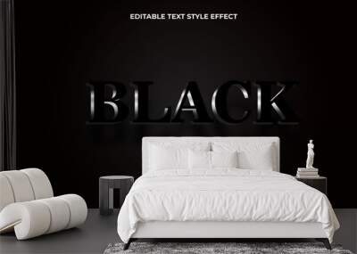 3d editable black text effect template with abstract style Wall mural